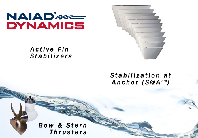 Naiad Dynamics Naiad Dynamics thrusters, stabilization at anchor